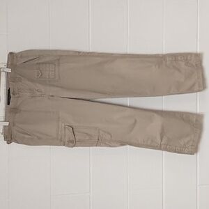 Calvin Klein 12 Khaki Tan Soft Brushed 100% Cotton Cargo Pants Adjustable Waist